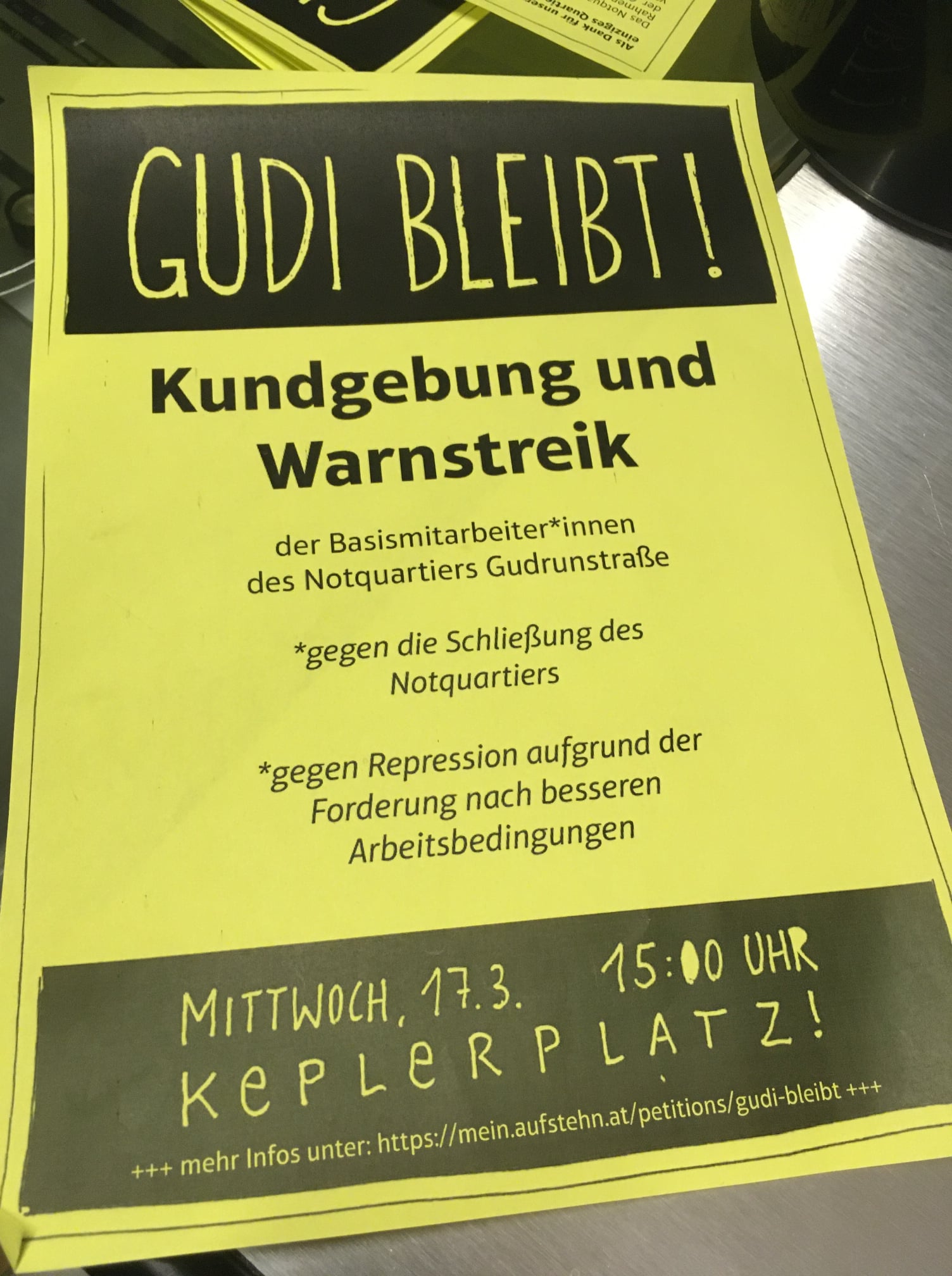 Streik statt Schließung Gudi bleibt!